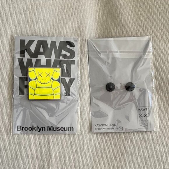 NEW KAWS What Party x Brooklyn Museum Tote and Pin - Picture 5 of 5
